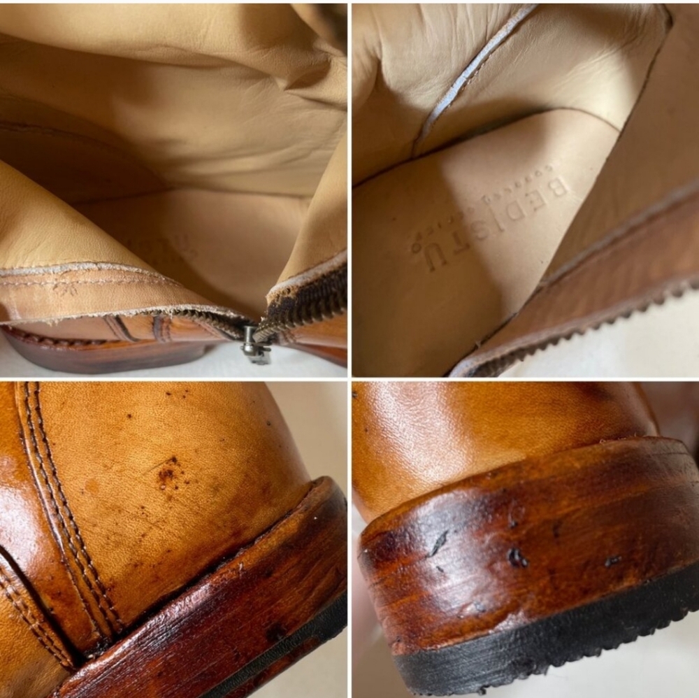 Bed Stu Tall Tess Leather Riding Boots in Distressed Tan Brown - Picture 7 of 12